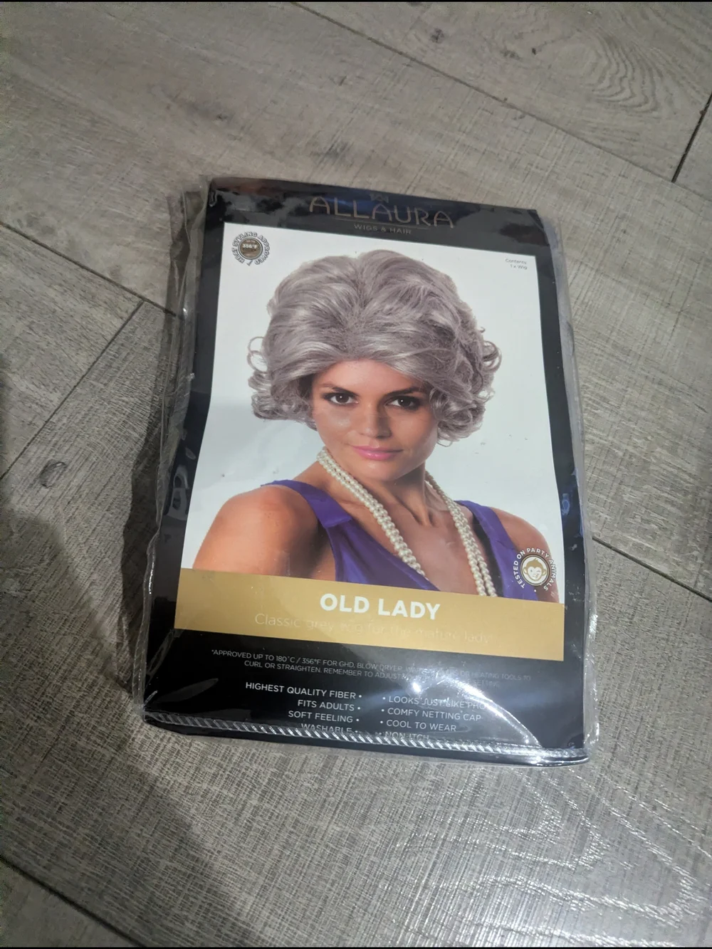 Women’s Silver Short Curly Wig - Old Lady Style